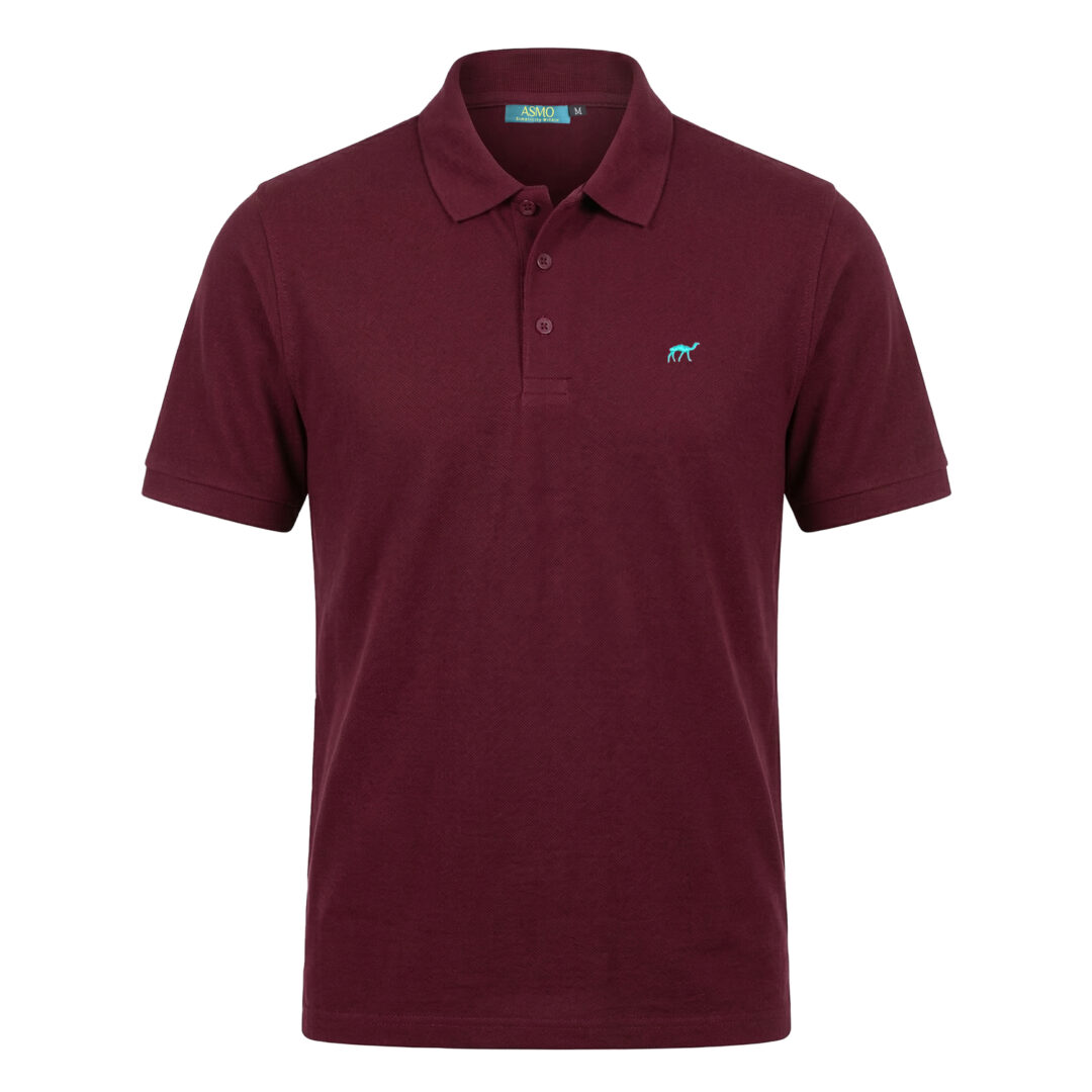 Viva magenta, dark red polo