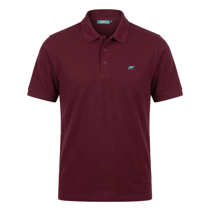 Viva magenta, dark red polo